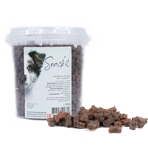 Snack'it Semi-Moist Mini Bones m. Hest 500g