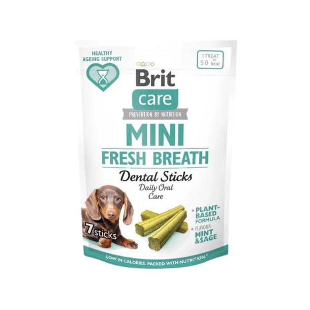 Brit - Mini Dental Sticks Fresh Breath, Mynte, 7 stk.