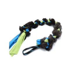 Dummy med �gte kanin og fleece, Gr�n/Bl�