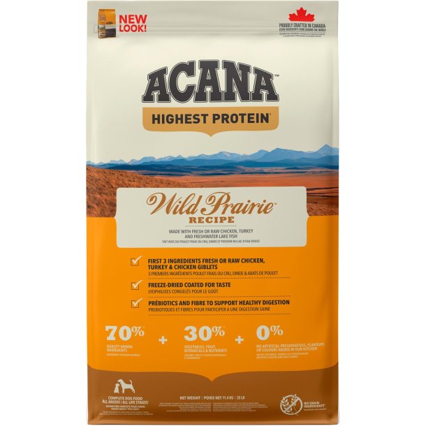 ACANA Highest Protein - Dog Wild Prairie, Kylling, Kalkun og Fisk