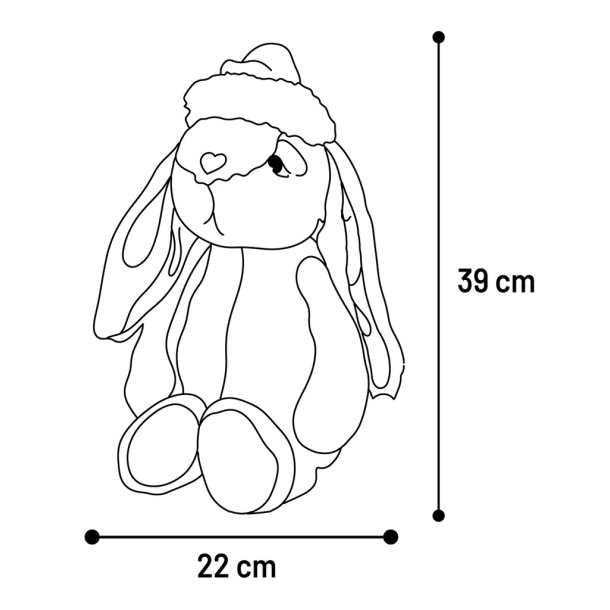 Flamingo - Kanin Hundebamse med nissehue, 39cm