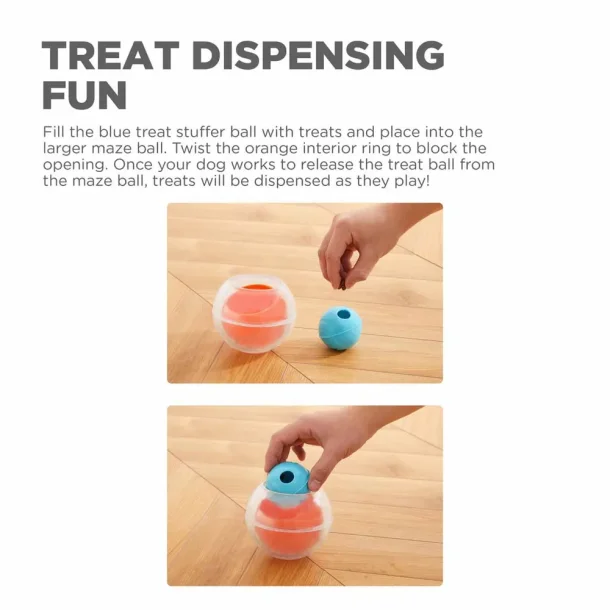 Oh Dog - Topsy Treat Ball - Puslespil, Orange