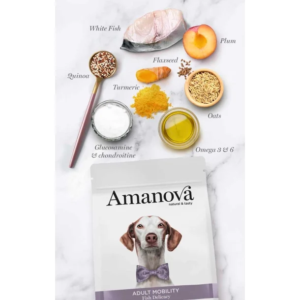  Amanova - Delikat Fisk, Hundefoder med mobilitetsst�tte