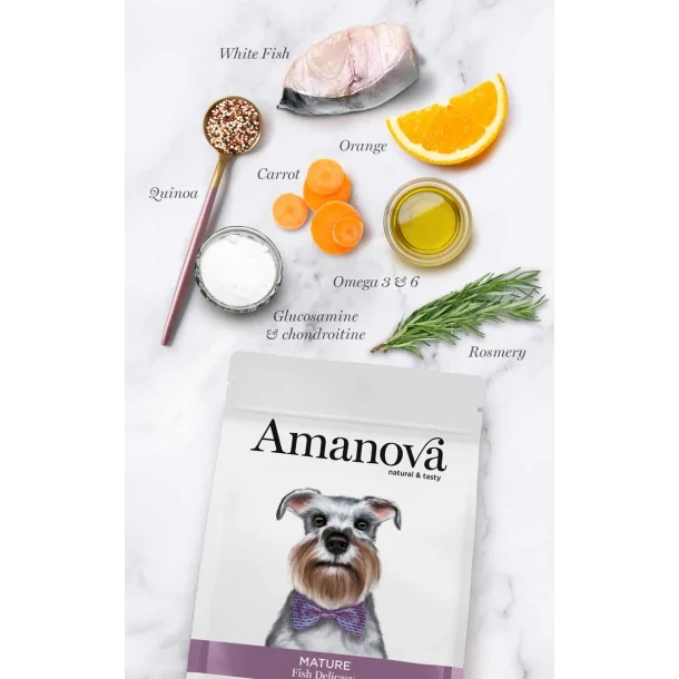 Amanova - Delikat Fisk, Senior hundefoder