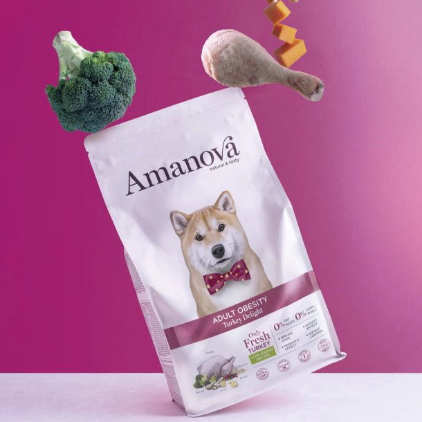 Amanova - L�kker Kalkun - Fedtfattigt hundefoder mod overv�gt