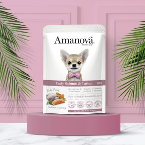 Amanova - Luksus Laks & Kalkun - Kornfrit v�dfoder til voksne hunde