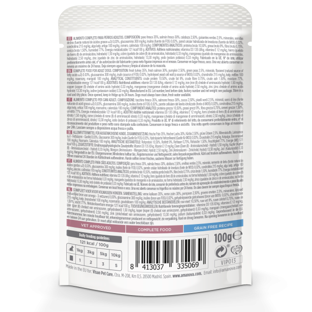Amanova - Luksus Laks &amp; Kalkun - Kornfrit v�dfoder til voksne hunde