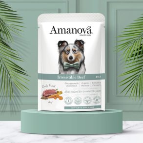 Amanova - Saftig Okse, Kornfrit v�dfoder til voksne hunde 