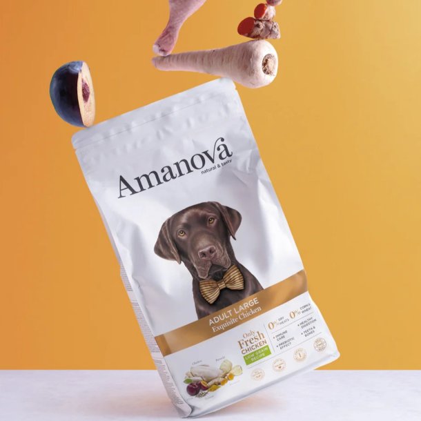 Amanova - Uds�gt Kylling, Voksen hundefoder til store hunde