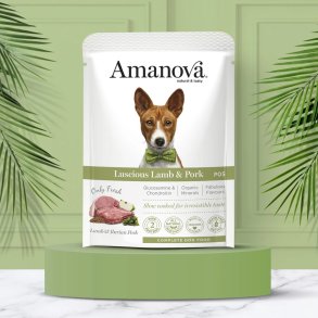 Amanova - Velsmagende Lam & Gris, Kornfrit v�dfoder til voksne hunde