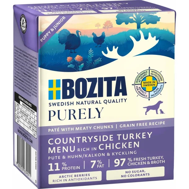 Bozita - Purely Pate, Frisk Kylling &amp; Kalkun - 370g