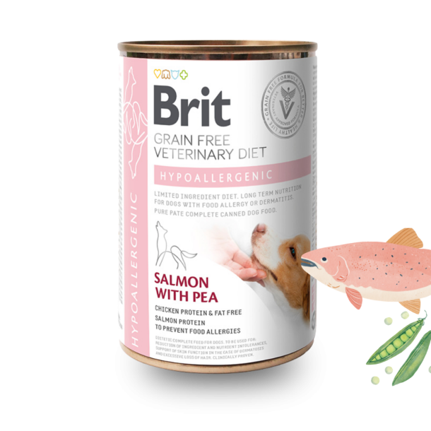 Brit - GF Hypoallergenic Vet Diet V�dfoder, Laks - 400 g