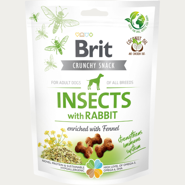 Brit Care Crunchy Cracker, Insekter, Kanin &amp; Fennikel - 200 g