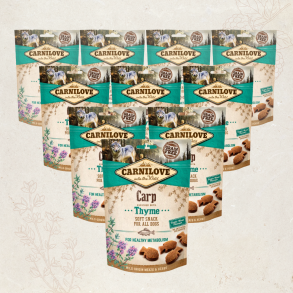 HEL KASSE - Carnilove Semi-Moist Godbidder, Karpe & Timian - 10 x 200 gram