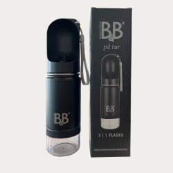 B&B Luksus 3i1flaske - dobbeltsidet rustfristl med godbids opbevaring