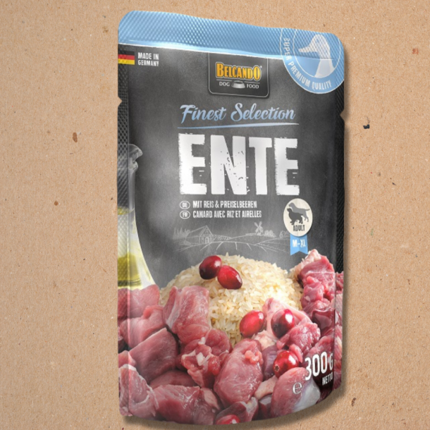 Belcando pounch vdfoder - And med ris &amp; tyttebr 300 gr.