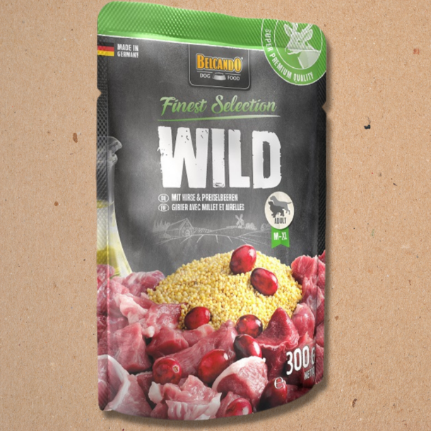 Belcando pounch vdfoder - Vildt med hirse &amp; tyttebr - 300 gram
