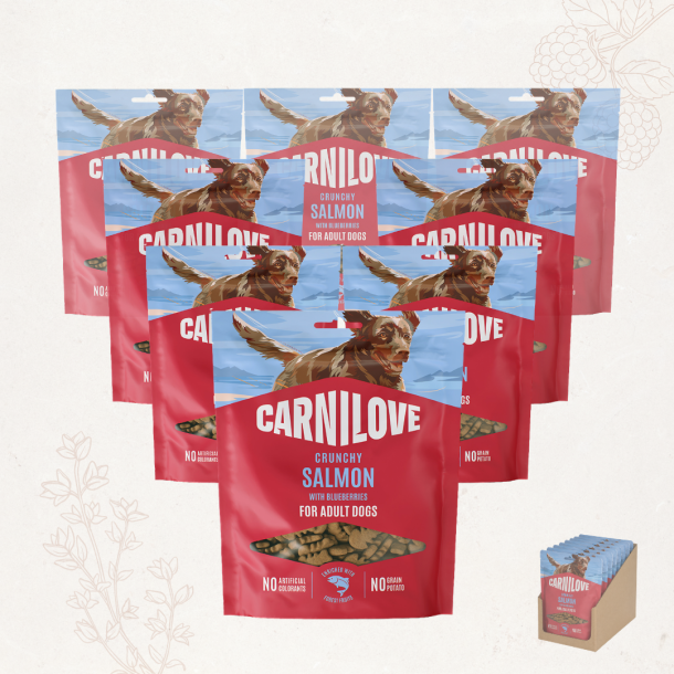 Favoritpakke - Carnilove - Crunchy Snack, Laks &amp; Bl�b�r, 8x200 gram