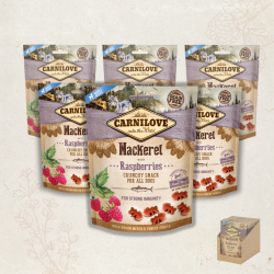 Favoritpakke - Carnilove Crunchy Snack, Makrel &amp; Hindbr - 6 poser x 200 gram