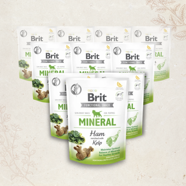 Favoritpakke - Brit Care Functional Mineral Til Hvalpe, Skinke &amp; Tang - 10 X 150 g