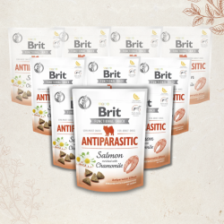 Favoritpakke - Brit Care Functional Antiparasitic, Laks &amp; Kamille - 10 X 150 g
