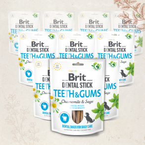 Favoritpakke - Brit Dental Stick Teeth & Gums, Kamille & Salvie - 10 x 7 stk.