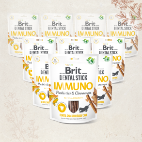 Favoritpakke - Brit Dental Stick Immuno, Probiotika & Kanel - 10 x 7 stk.
