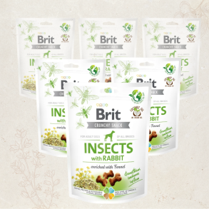Favoritpakke - Brit Care Crunchy Cracker, Insekter, Kanin & Fennikel - 6 x 200 g