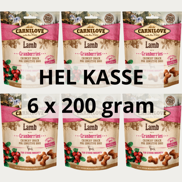 HEL KASSE - Carnilove Crunchy Snack, Lam &amp; Tranebr - 6 x 200 gram