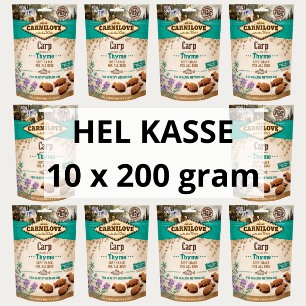 HEL KASSE - Carnilove Semi-Moist Godbidder, Karpe &amp; Timian - 10 x 200 gram