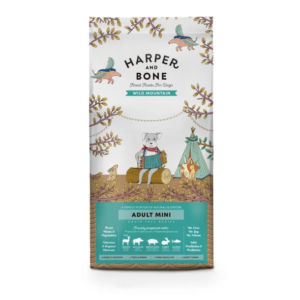 Harper &amp; Bone - Wild Mountain, Kornfrit voksen hundefoder til sm� hunde