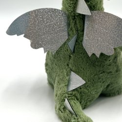 Ozami - Dino Bamse med Vinger, Gr�n - 34cm