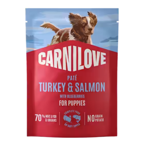 Carnilove - Pouch Pat� hvalp, Kalkun, Laks & Bl�b�r, 300 gram