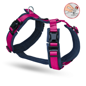 Petlando Y-Comfort Magnetech Hundesele - Fuchsia/Navy