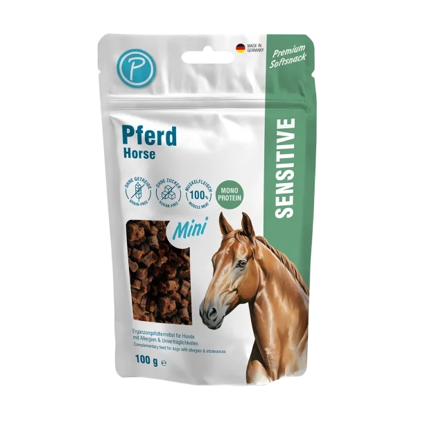 Petlando - Sensitive Mini Soft treat m. Hest, 100G