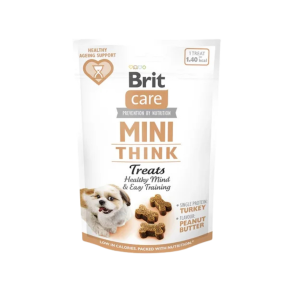 Brit - Mini Kalkun, gr�skar & peanutbutter treats, 50g