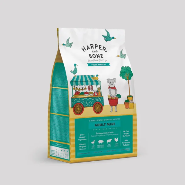 Haper &amp; Bone - Fresh Market, Kornfrit voksen hundefoder til sm� hunde 