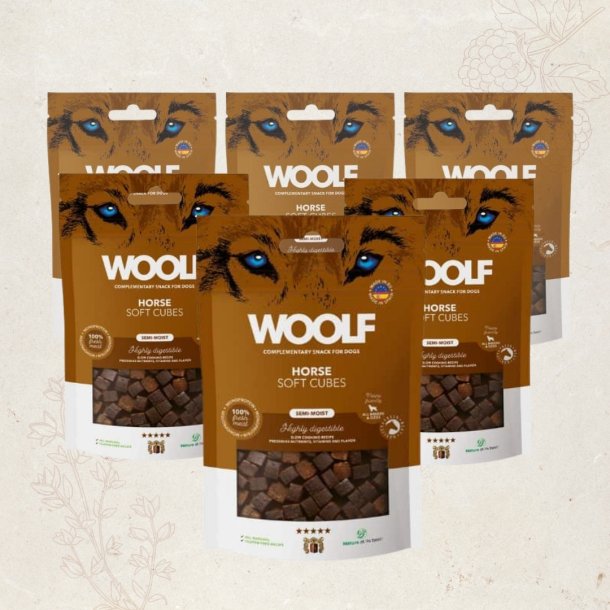 Favoritpakke - Woolf Soft Cubes Hest, 6 x 100g