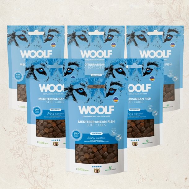 Favoritpakke - Woolf Soft Cubes Mediteranean Fish, 6 x 100g