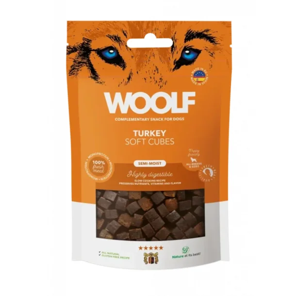 Woolf Soft Cubes Kalkun, 100g