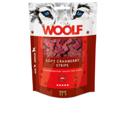 Woolf Soft Cranberry Strips, 100g