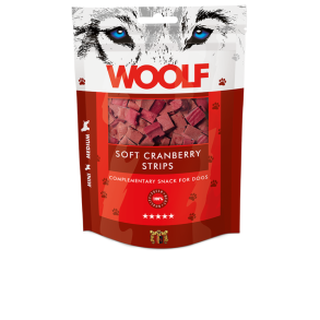 Woolf Soft Cranberry Strips, 100g
