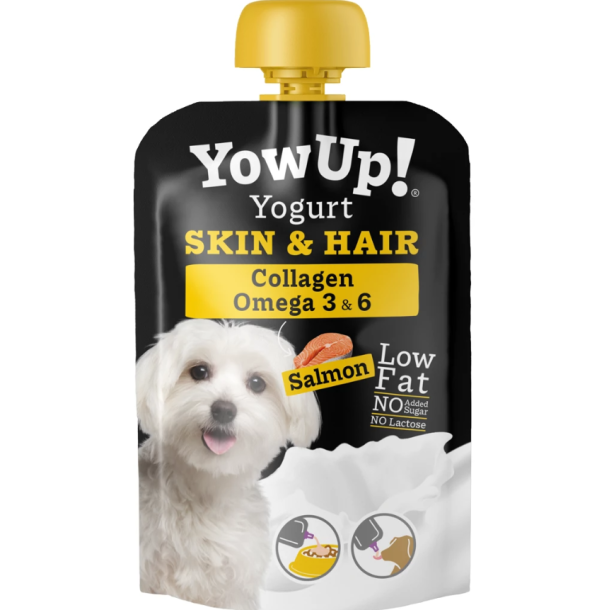 YowUp! Hunde-Yoghurt Skin &amp; Hair, Laks - 115 g