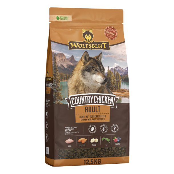 Wolfsblut Country Chicken, Adult 12.5kg - Kylling