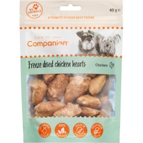 Companion Freeze dried chicken hearts, kyllingehjerte - 40g