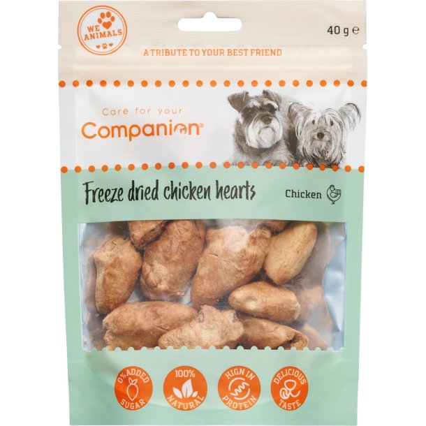 Companion Freeze dried chicken hearts, kyllingehjerte - 40g