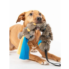 Dummy med �gte kanin og fleece, Gr�n/Bl�