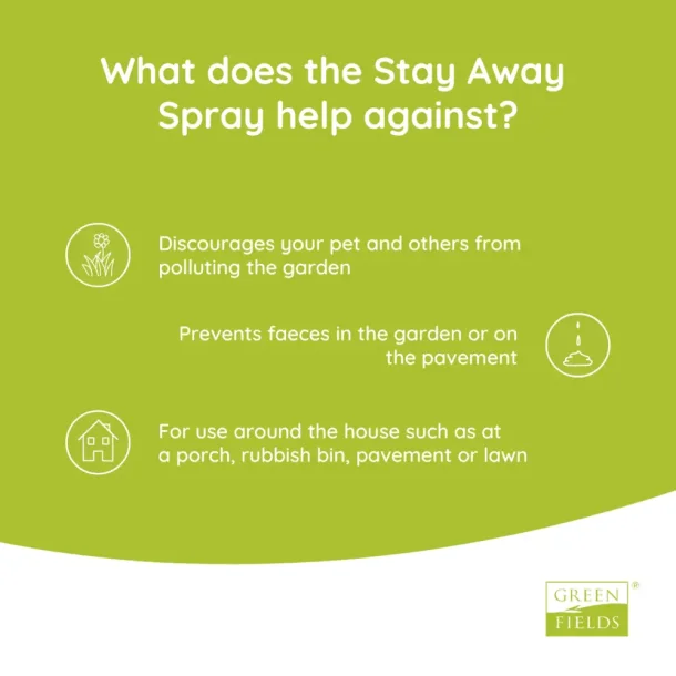 Greenfields - Stay Away Spray 400ml - Forhindrer hunde i at besrge de forkerte steder