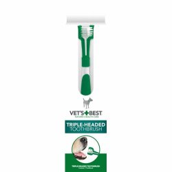Vet's Best 3 delt hunde tandbrste, 21 cm