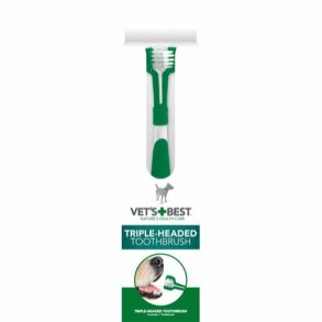 Vet's Best 3 delt hunde tandbrste, 21 cm